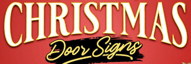 Round Christmas Door Signs