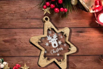 Star Shaped Reindeer Ornament