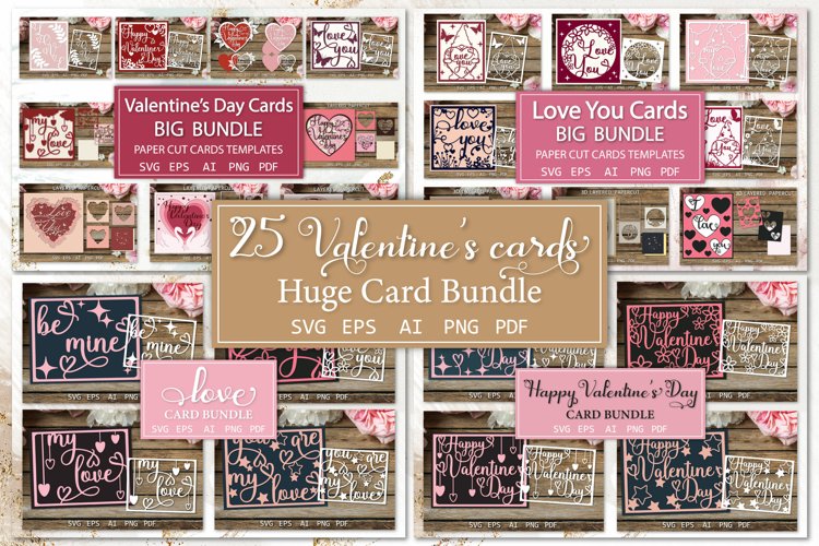 Huge Valentines Day cards Bundle
