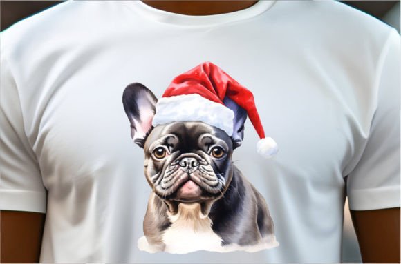 Black French Bulldog Santa