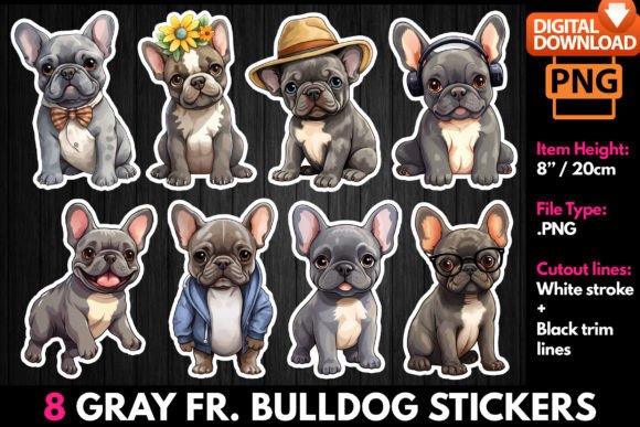 Blue French Bulldog Stickers
