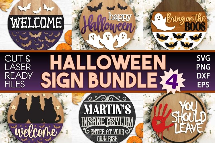 Halloween Round Door Sign Bundle