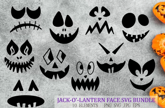 Jack-O'-Lantern Faces SVG Bundle
