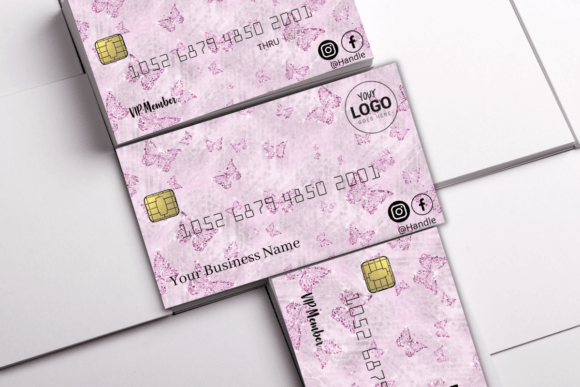 Light Purple Butterfly Credit Card Business Card