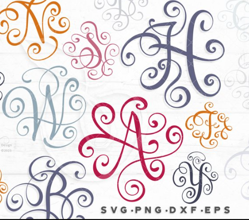 Monogram Letters svg