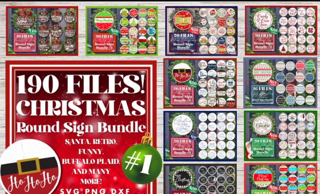 Christmas Round Sign Bundle