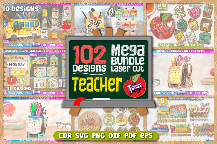 102 Teacher Mega Bundle Laser Cut