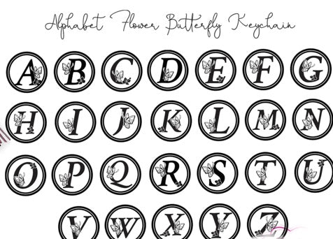 Butterfly Alphabet Keychains