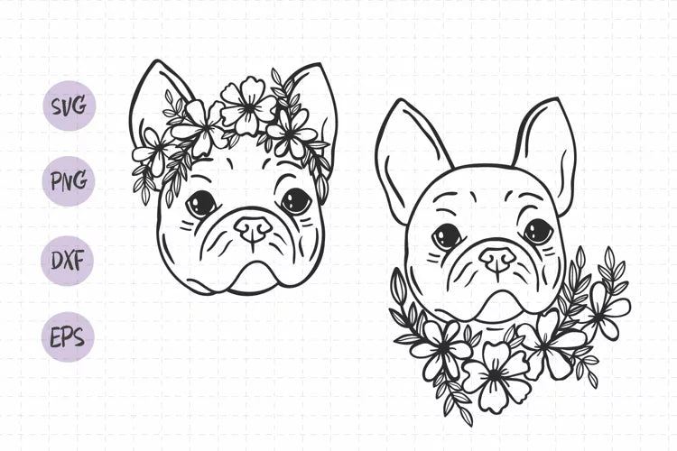 Frenchie with Flowers