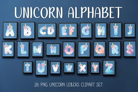 Unicorn Alphabet Set