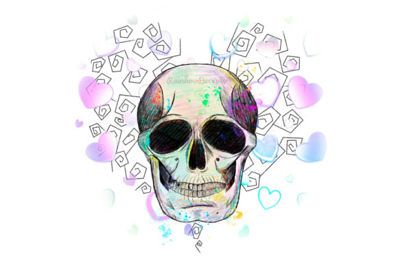 Watercolor Skull