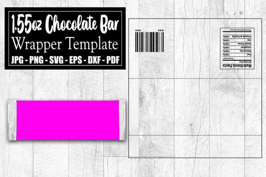 1.55 oz Chocolate Bar Wrapper Template