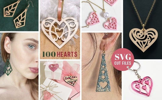 100 Heart Earrings