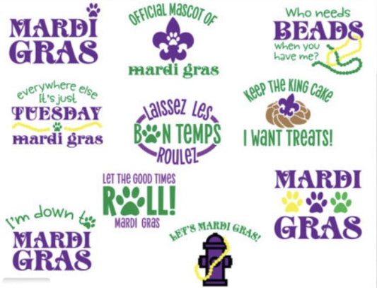 Mardi Gras Dog Bandana Bundle