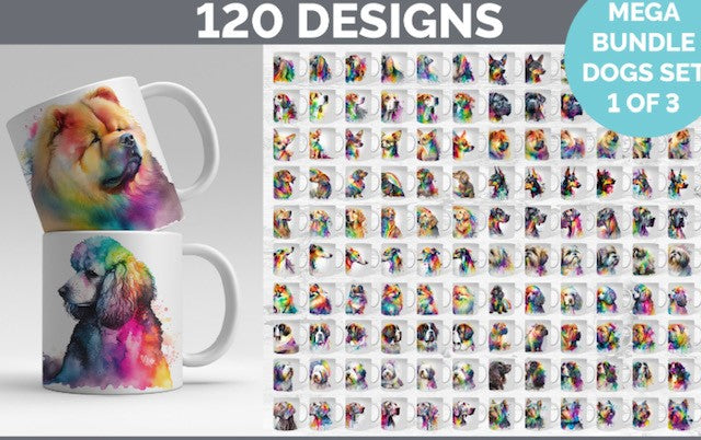 Watercolor Dog Mugs