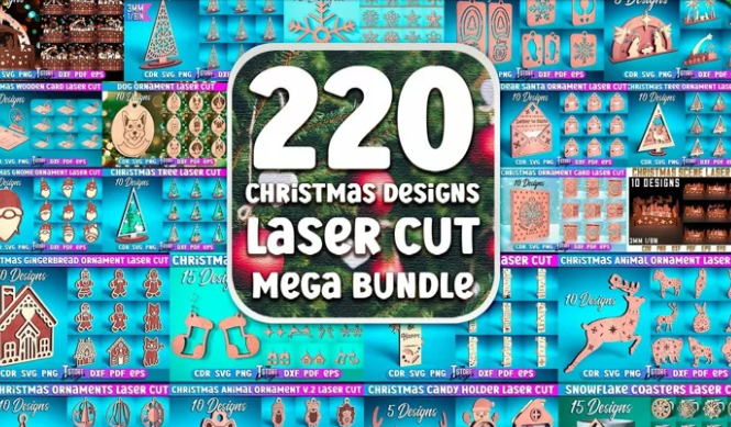 220 Christmas Lasrecut Designs