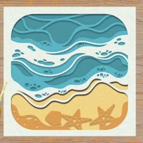 3D Beach Shadow Box