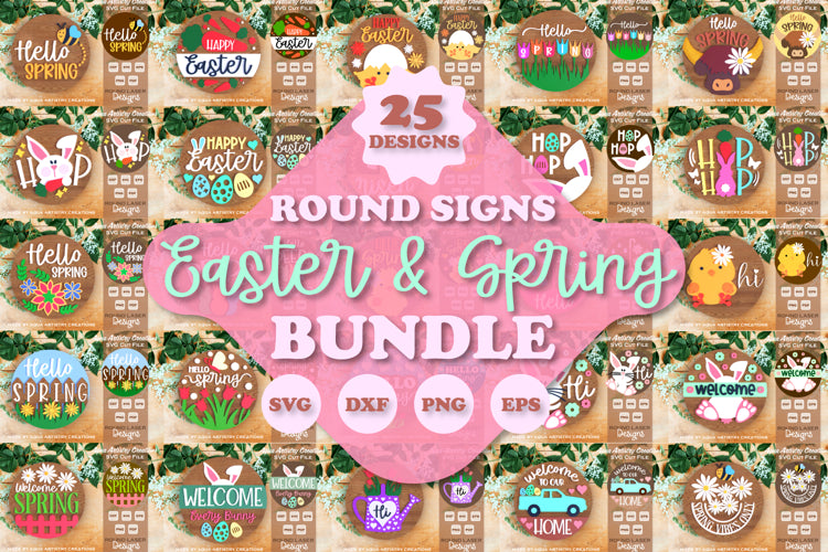 25 Easter and Spring Round Signs