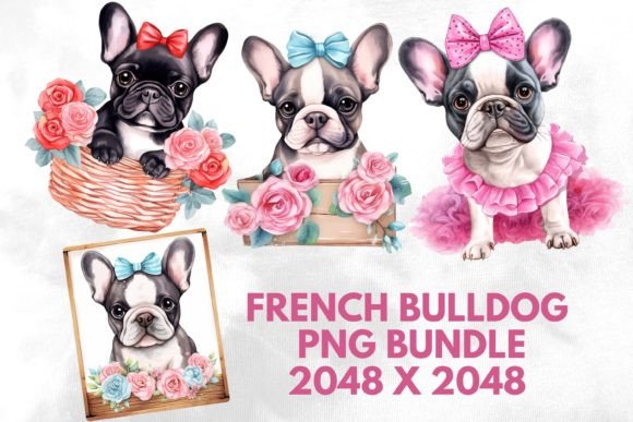 French Bulldogs with Bows
