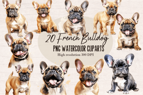 20 Frenchie Watercolor