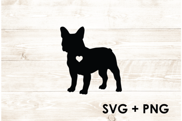 French Bulldog Heart Silhouette