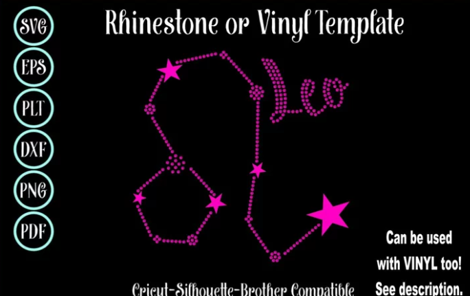 Leo Rhinestone SVG Template