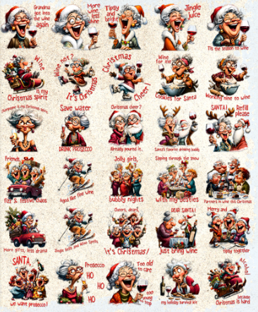Christmas Bundle- Funny elderly old lady, wine tumbler designs
