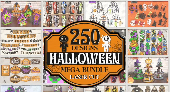 250 Halloween Mega Bundle Laser Cut