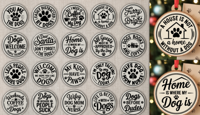Dog Round Sign SVG Bundle