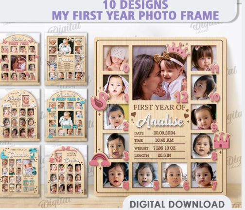 My First Year Photo Frames Laser Cut Baby Bundle