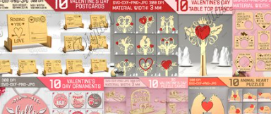Valentine's Day laser cut Mega Bundle
