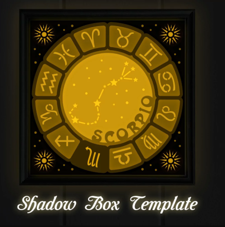 Zodiac Constellation Shadow Box SVG Bundle