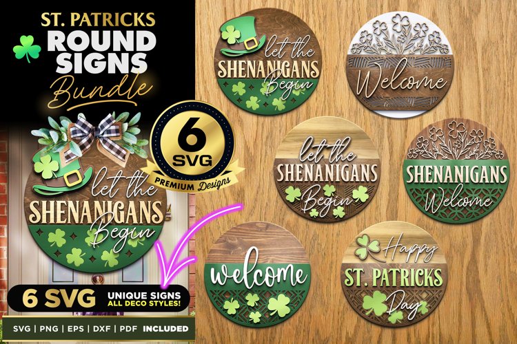 St. Patrick's Round Signs Bundle