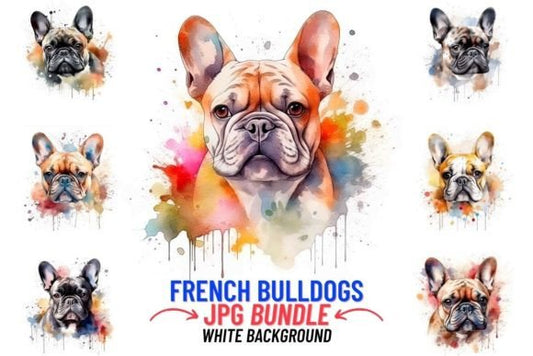 Watercolor French Bulldog