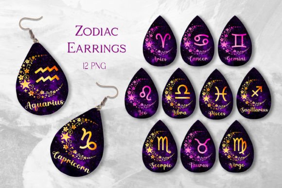 Zodiac Teardrop Earrings
