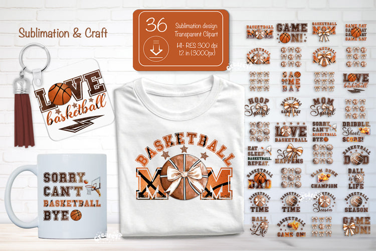Basketball Sublimation Clipart Bundle