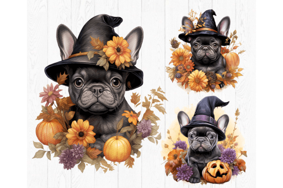Frenchie Pumpkin Witch