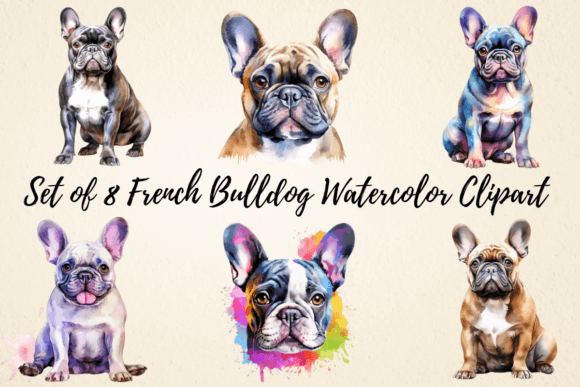 Watercolor Frenchies