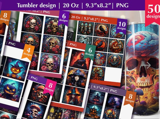 Stained Glass Halloween Tumblers