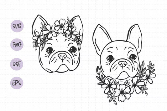Frenchie with Flowers