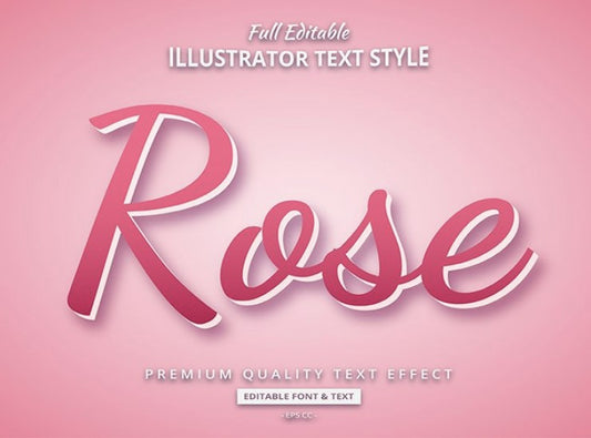 Rose Pink Illustrator Text