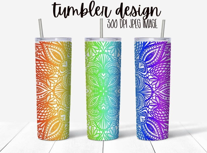 Rainbow  Mandala Tumbler