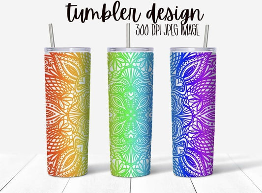 Rainbow  Mandala Tumbler